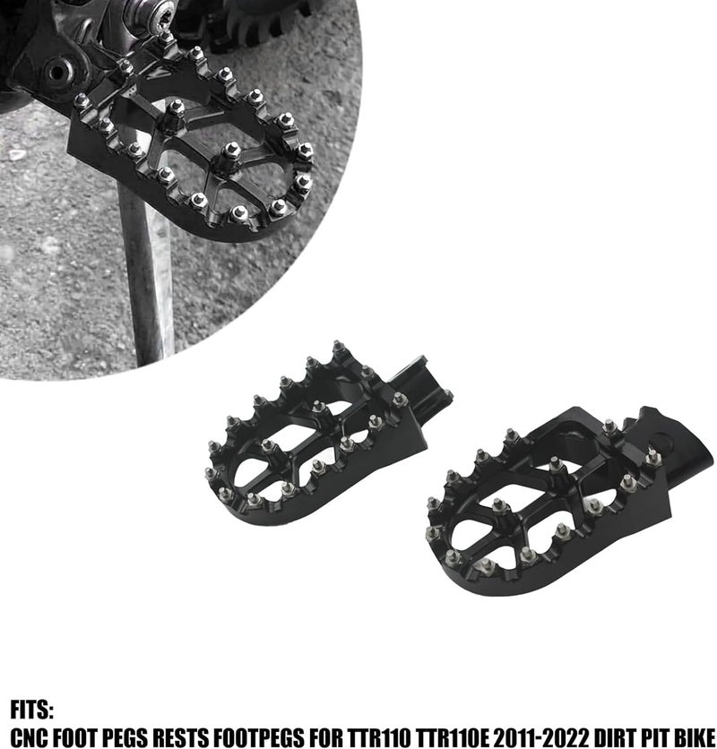 Adsspro Motorcycle CNC Aluminum Foot Pegs Foot Pedals Rests Footpegs For TTR110 TTR110E TTR 110 110E 2011-2022 Dirt Pit Bike - Image 2